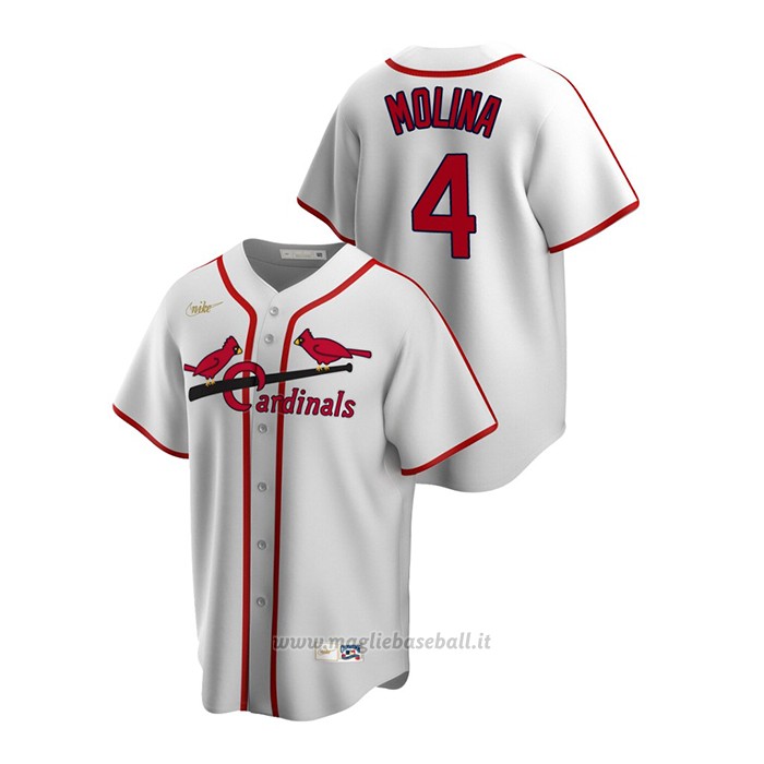 Maglia Baseball Uomo St. Louis Cardinals Yadier Molina Cooperstown Collection Primera Bianco